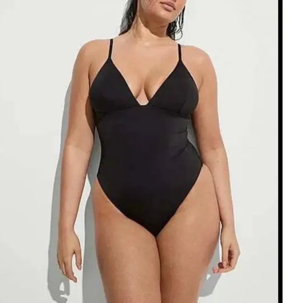 Victoria Secret Swim Essential Triangle One Piece Swimsuit Black Size Large‎